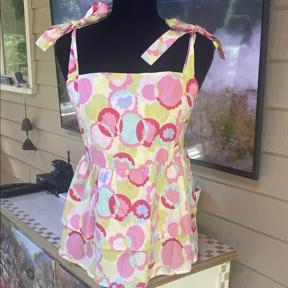 NWT THML Floral Top with Tie Bow Straps - Picture 1 of 9